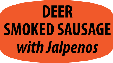 Deer Smoked Sausage with Jalapenos DayGlo Labels/Stickers