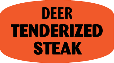 Deer Steak Tenderized DayGlo Labels, Stickers