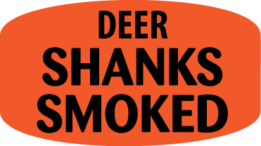 Deer Shanks Smoked DayGlo Labels, Smoked Deer Shank Stickers
