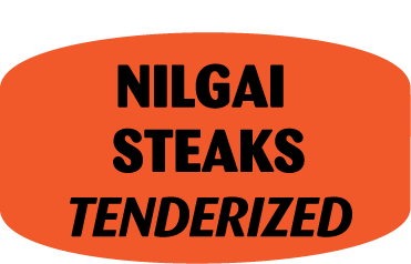 Nilgai Steaks Tenderized Labels, Tenderized Nilgai Steak Sticker
