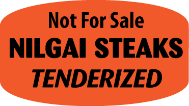 Not For Sale Nilgai Steaks Tenderized Label