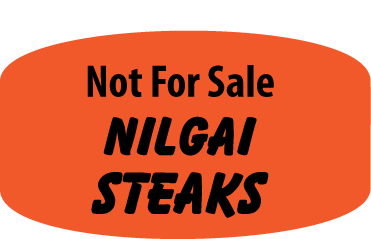 Not For Sale Nilgai Steaks Label