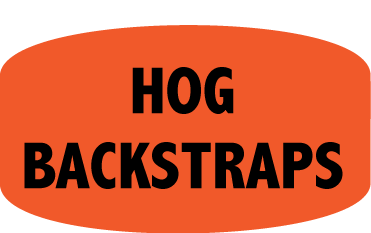 Hog Backstrap DayGlo Label, Hog Backstrap Stickers