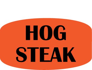 Hog Steak DayGlo Label, Hog Steak Stickers