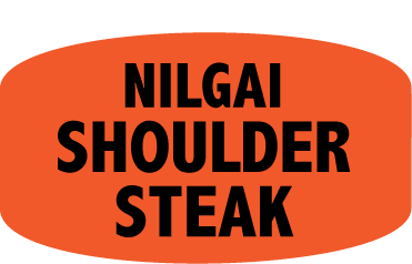 Nilgai Shoulder Steak DayGlo Labels, Shoulder Steak Stickers