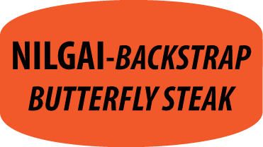 Nilgai Backstrap Butterfly Steak DayGlo Labels, Stickers