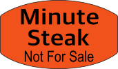 Minute Steak Not For Sale DayGlo Labels, Stickers